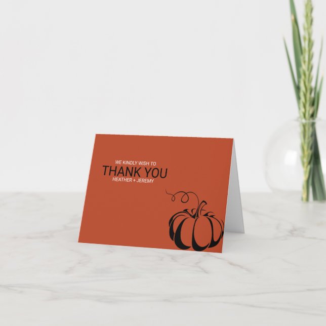 Pumpkin Spice Letterpress Thank You Card (Front)