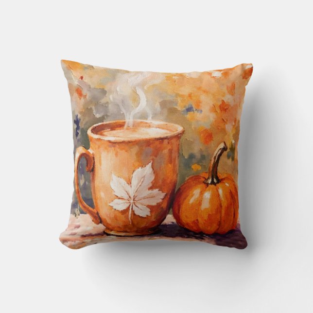 Pumpkin Spice Life Throw Pillow (Front)