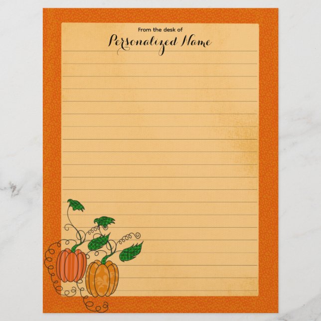 Pumpkin Spice - Lined  Letterhead (Front)