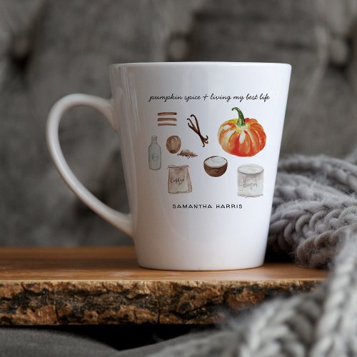 Pumpkin Spice Lover  Monogram Latte Mug