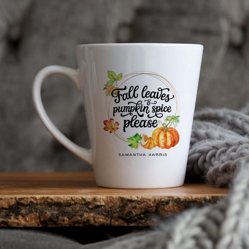 Pumpkin Spice Lover  Monogram Latte Mug