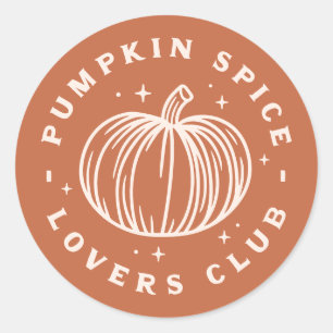 Pumpkin Spice Lovers Club Classic Round Sticker