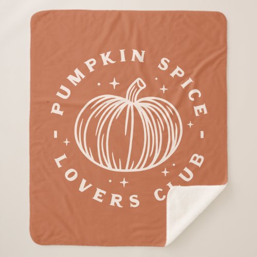 Pumpkin Spice Lovers Club Sherpa Blanket