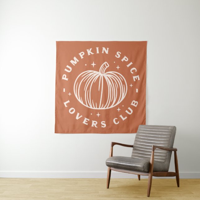 Pumpkin Spice Lovers Club Tapestry (In Situ)