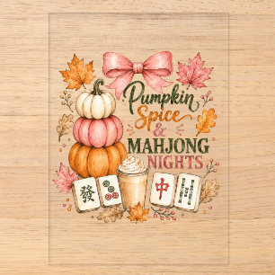 Pumpkin Spice Mahjong Nights Acrylic Invitations