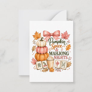 Pumpkin Spice Mahjong Nights Note Card