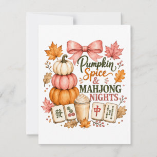 Pumpkin Spice Mahjong Nights Note Card