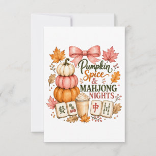 Pumpkin Spice Mahjong Nights Thank You Card