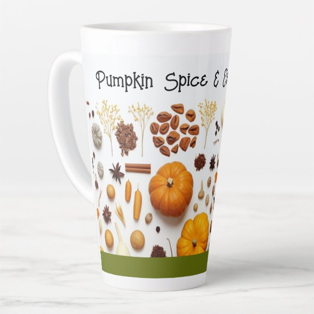 Pumpkin Spice Monogram Latte Latte Mug (Left Angle)