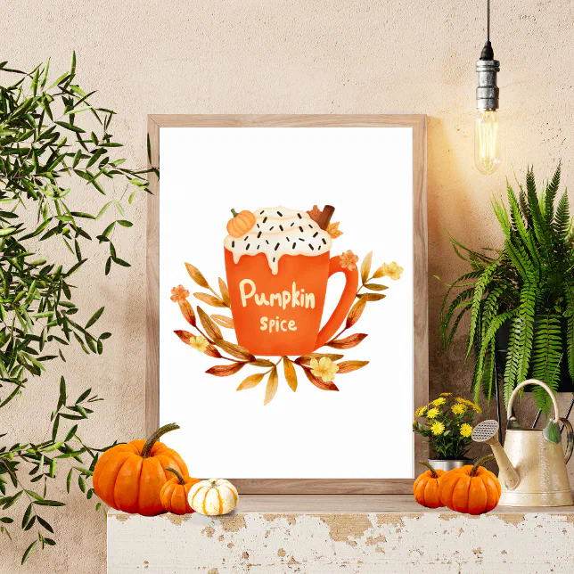 Pumpkin Spice Mug Wall Art | Fall Home Decor
