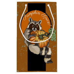 Pumpkin Spice! On a Roll Pumpkin Raccoon Small Gift Bag