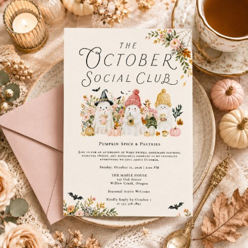 Pumpkin Spice & Pastries October Party Invitation