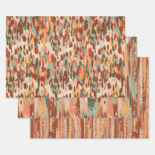 Pumpkin Spice Pattern Wrapping Paper Sheets