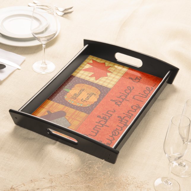 Pumpkin Spice Personalized Serving Tray (Front)