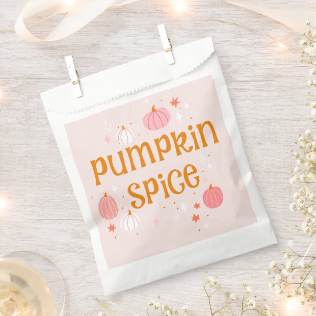 Pumpkin Spice Pink Halloween  Favor Bag (Clipped)