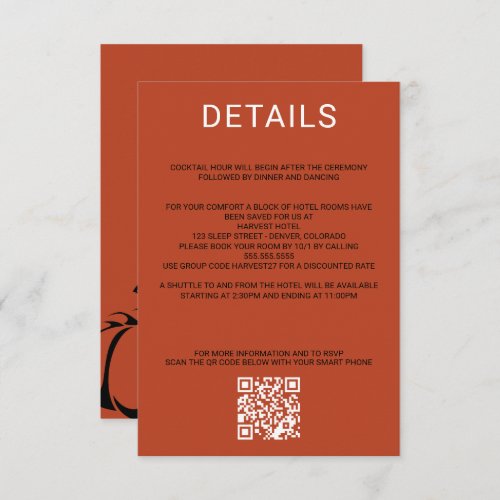 Pumpkin Spice QR Code and Details Enclosure Card