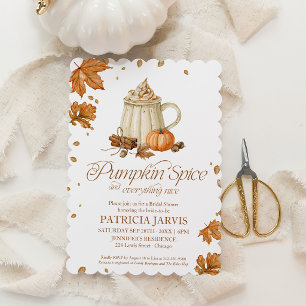 Pumpkin Spice QR Code Fall Bridal Shower Invitation