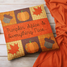 Pumpkin Spice Quilt Collage Pillow
