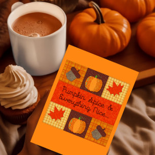 Pumpkin Spice Quilt Collage Thanksgiving Card