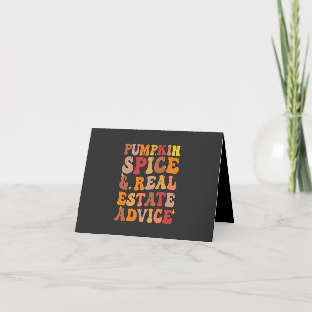 Pumpkin Spice & Real Estate Advice Funny Groovy Invitation (Front)