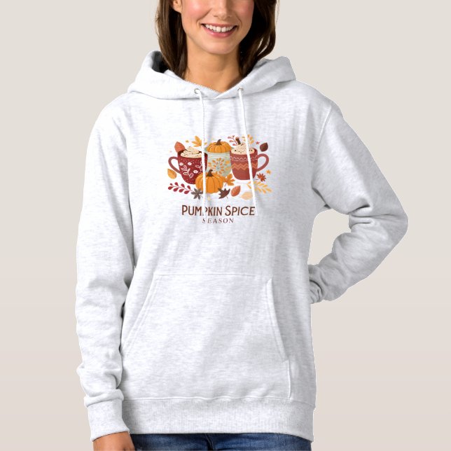 Pumpkin Spice Season – Autumn Coffee Design Hoodie (Front)