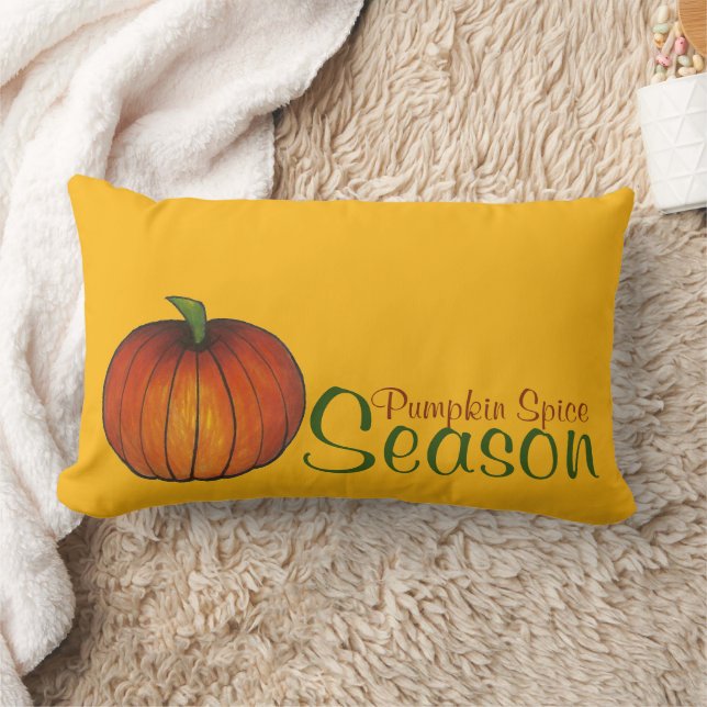 Pumpkin Spice Season Autumn Harvest Fall Lumbar Pillow (Blanket)