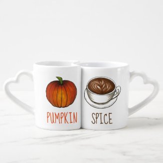 Pumpkin Spice Season Coffee Latte Autumn Fall Coffee Mug Set