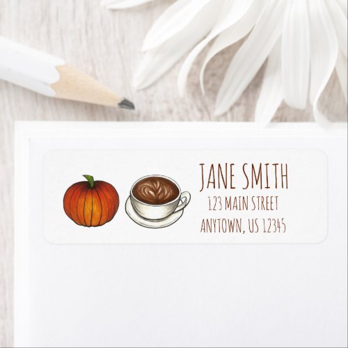 Pumpkin Spice Season Coffee Latte Autumn Fall Label