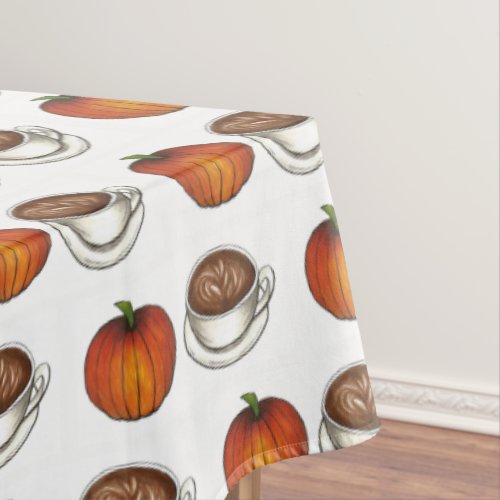 Pumpkin Spice Season Coffee Latte Fall Autumn Tablecloth