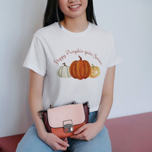 Pumpkin Spice Season cute pumpkin for Autumn lover T_Shirt