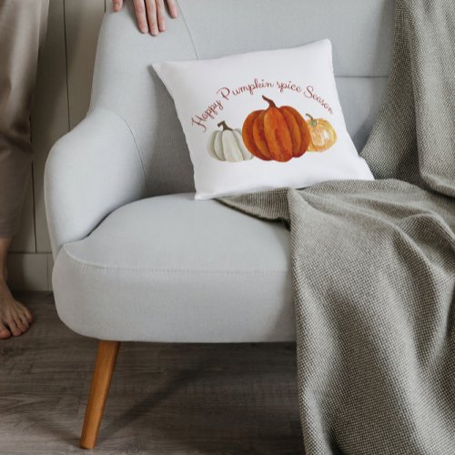 Pumpkin Spice Season cute pumpkin for Autumn lover Throw Pillow