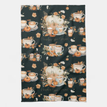 Pumpkin Spice Season Floral Latte Mug Black