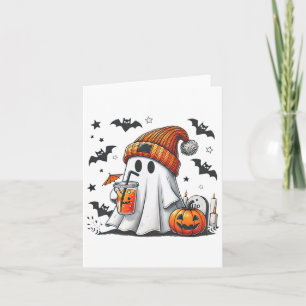 Pumpkin Spice Season Friendly Cute Ghost Card