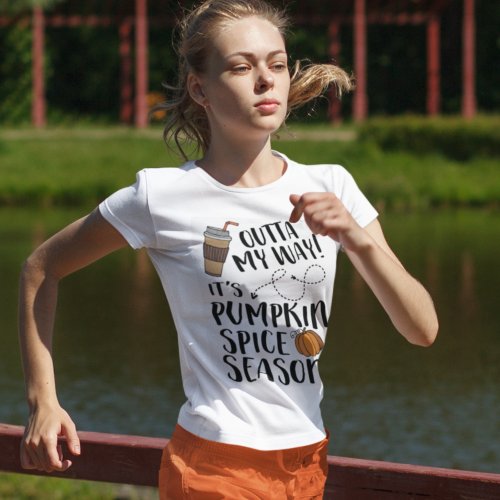 Pumpkin Spice Season Funny Fall Coffee Typography T_Shirt