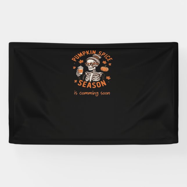 Pumpkin Spice Season is Comming Soon Halloween Fal Banner (Horizontal)