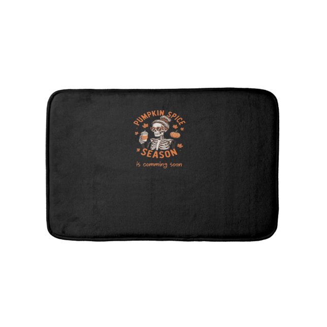Pumpkin Spice Season is Comming Soon Halloween Fal Bath Mat (Front)