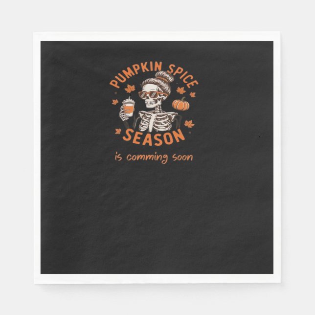 Pumpkin Spice Season is Comming Soon Halloween Fal Napkins (Front)