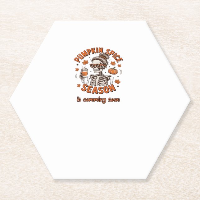 Pumpkin Spice Season is Comming Soon Halloween Fal Paper Coaster (Front)