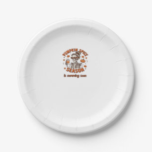 Pumpkin Spice Season is Comming Soon Halloween Fal Paper Plates