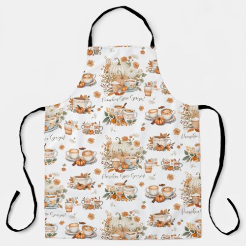 Pumpkin Spice Season Latte Coffee Mug Floral     Apron