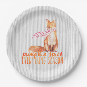 Pumpkin Spice Season Sitting Fox Paper Plates
