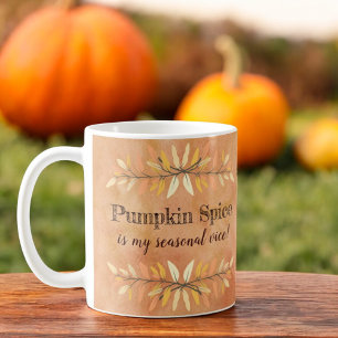 Pumpkin Spice Seasonal Vice Autumn Leaf Borders Coffee Mug