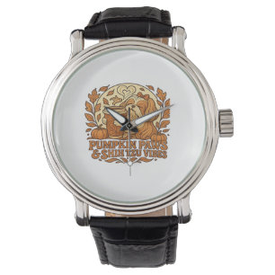 Pumpkin Spice Shih Tzu Retro Autumn Vibes Essentia Watch