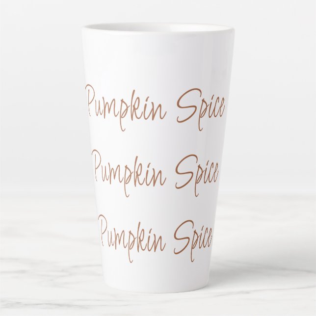 Pumpkin Spice Simple Stylish Script Typography Latte Mug (Front)