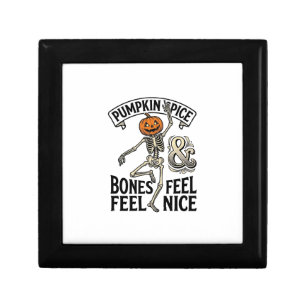 Pumpkin Spice Skeleton Vintage Halloween Dance Shi Gift Box