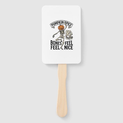 Pumpkin Spice Skeleton Vintage Halloween Dance Shi Hand Fan