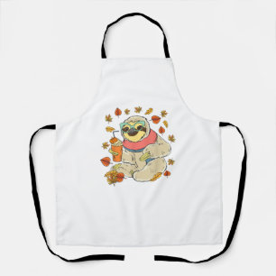 Pumpkin Spice Sloth Fall Leaves Thanksgiving Autum Apron