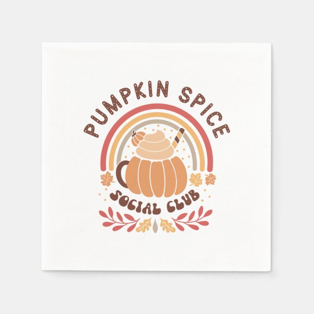 Pumpkin Spice Social Club – Cute Fall PSL  Napkins (Front)
