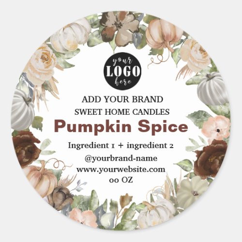 Pumpkin Spice Soy Candle  Label 