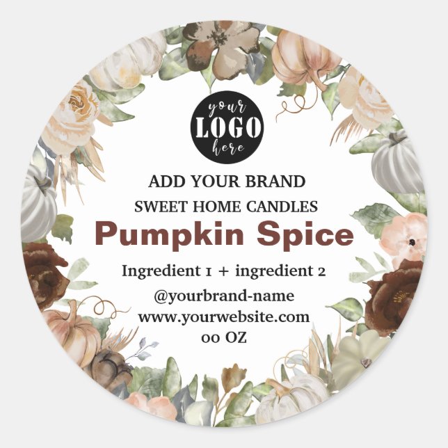 Pumpkin Spice Soy Candle  Label  (Front)